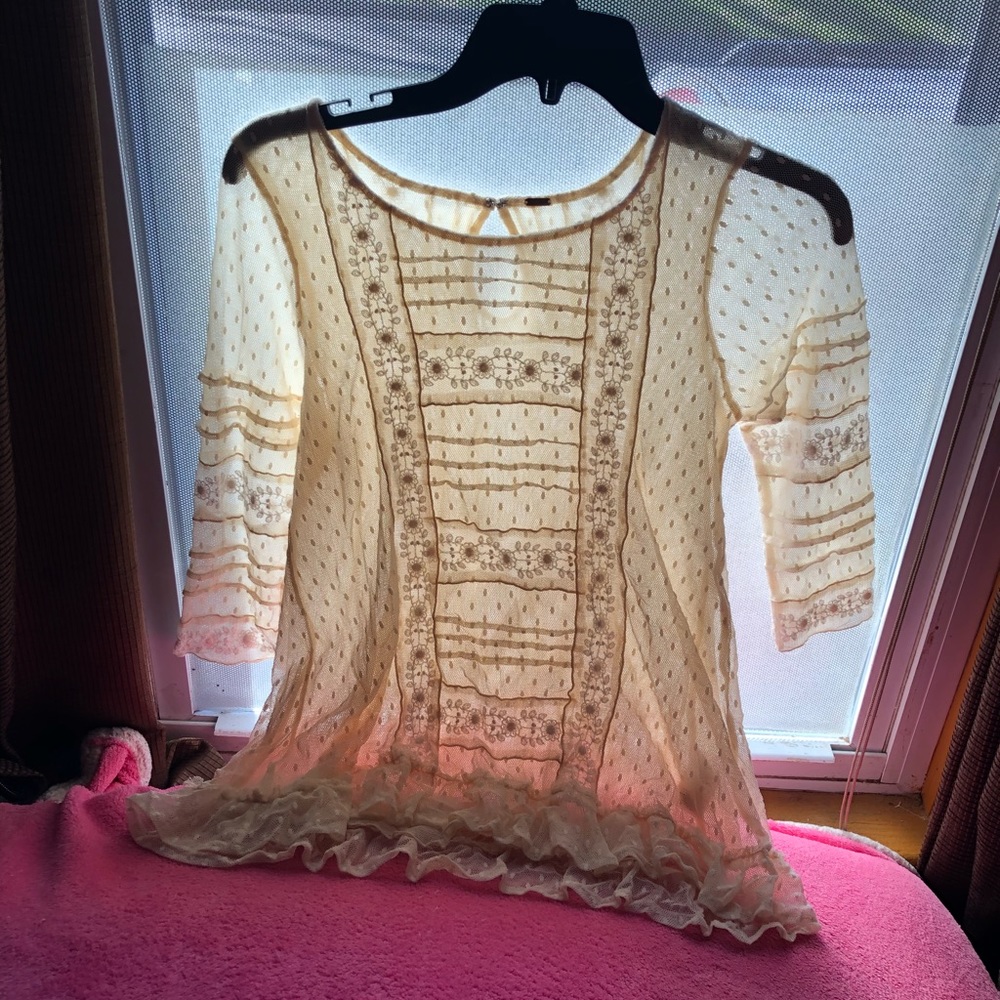 Free People Sheer Bohemian Top